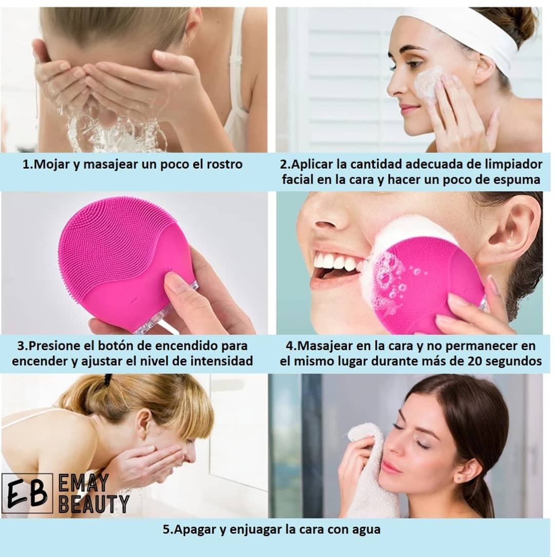 Limpiador facial recargable Brush Color rosado